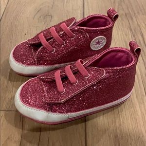 5 For $10 Toddler Girls Pink Glitter Converse